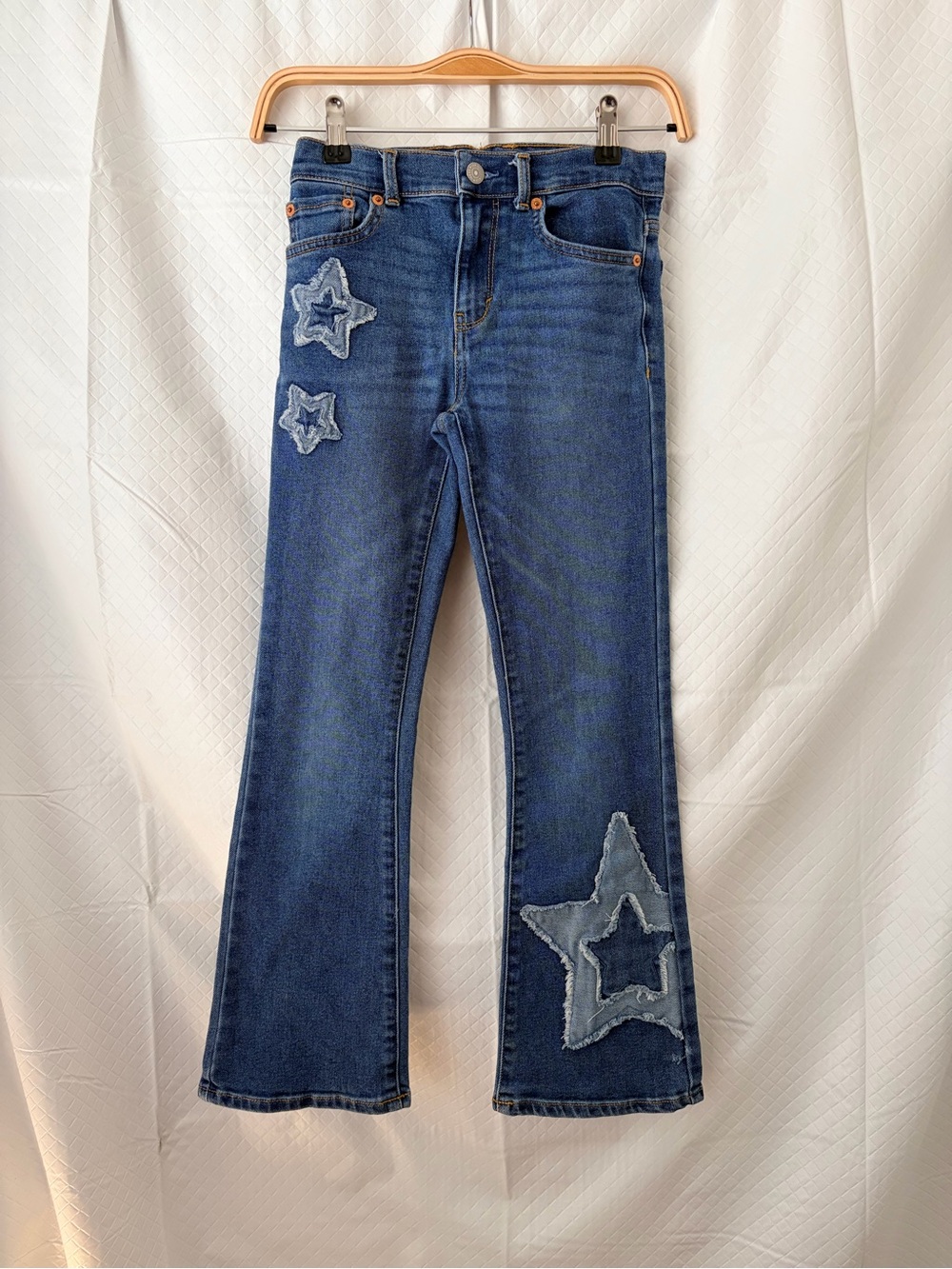 Levi's Dark Blue Star Patch Flare Jeans
